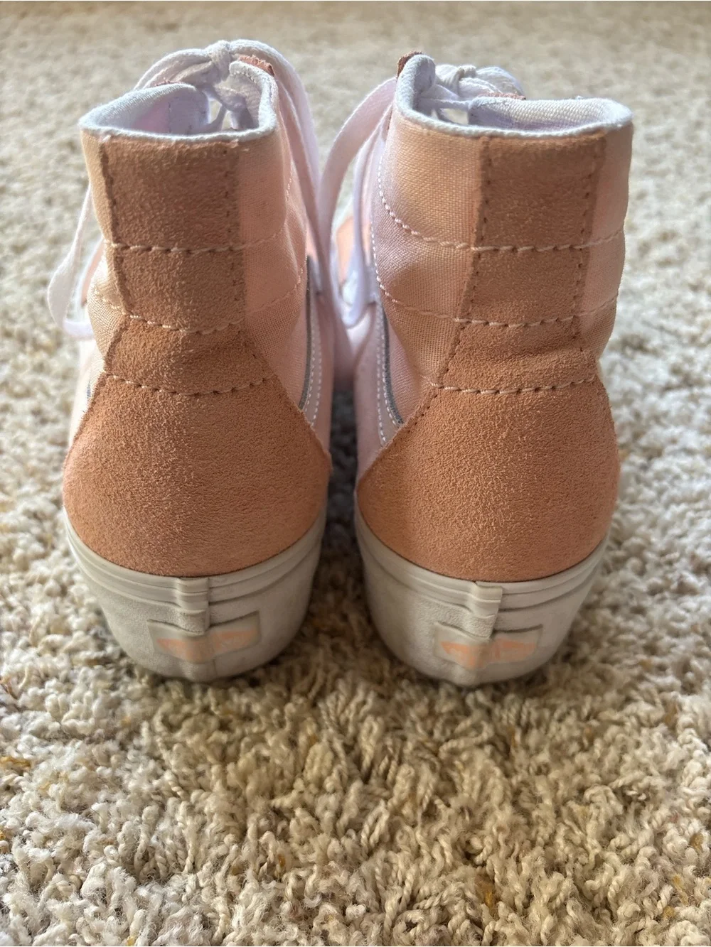 VANS Sk8-Hi Tapered Stackform M 9 W 10.5 Color Block Pink Suede Platform Unisex